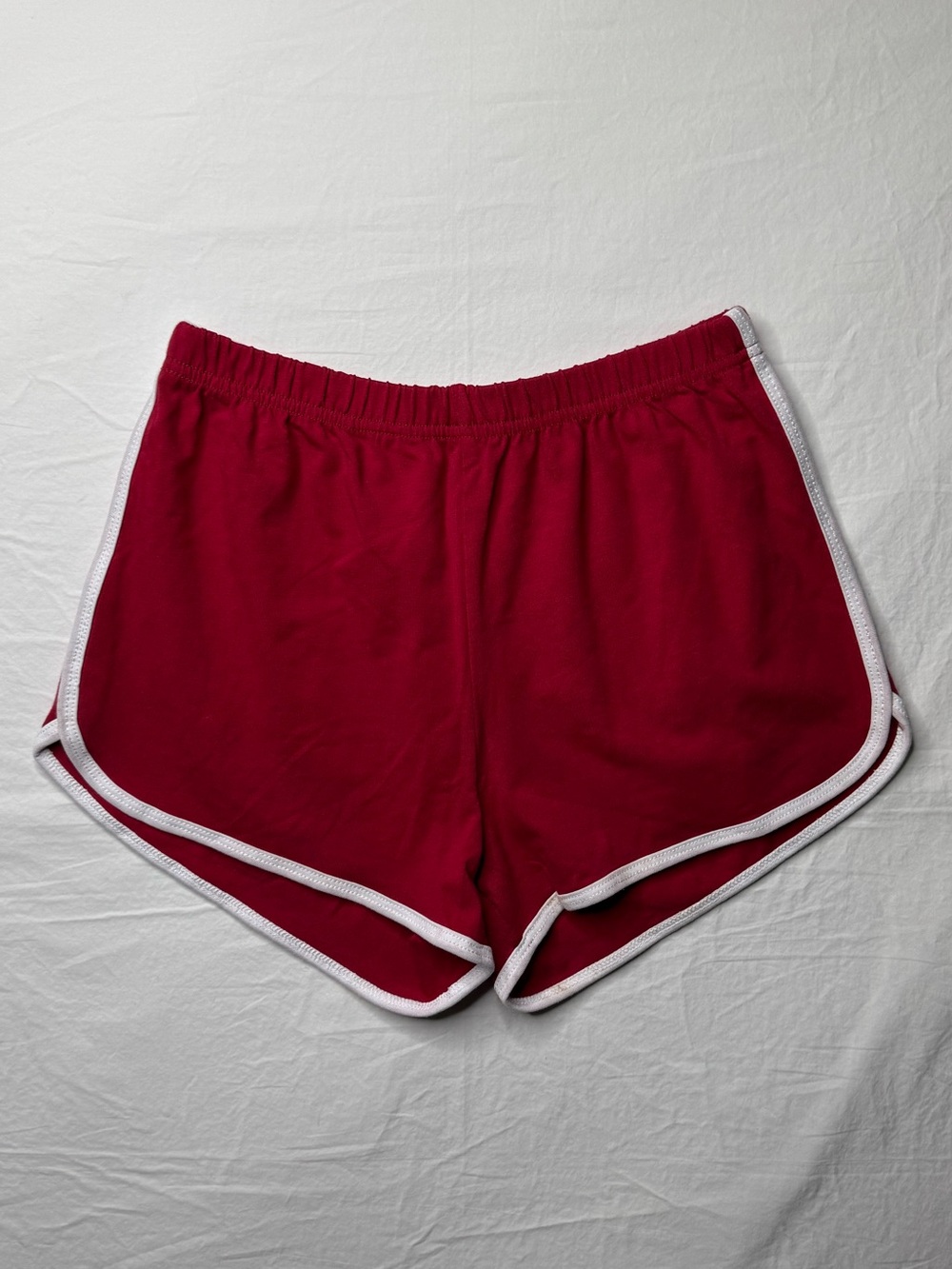 Uratot - Women’s Red Athletic Dolphin Shorts with White Trim
